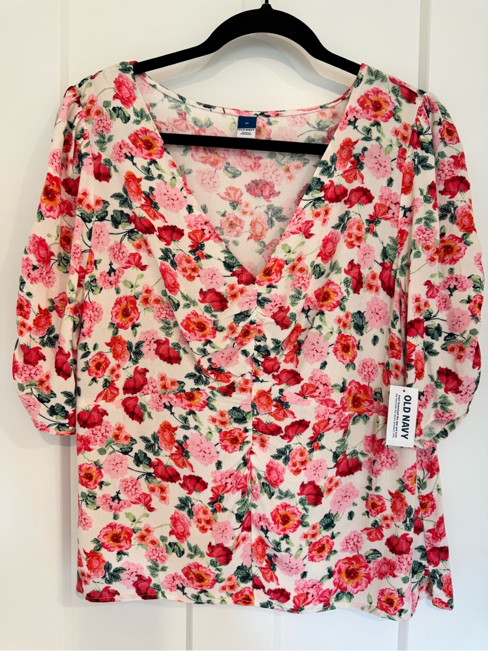 Old Navy Floral Puff Sleeve Top NWT Medium Cottagecore Romantic Blouse